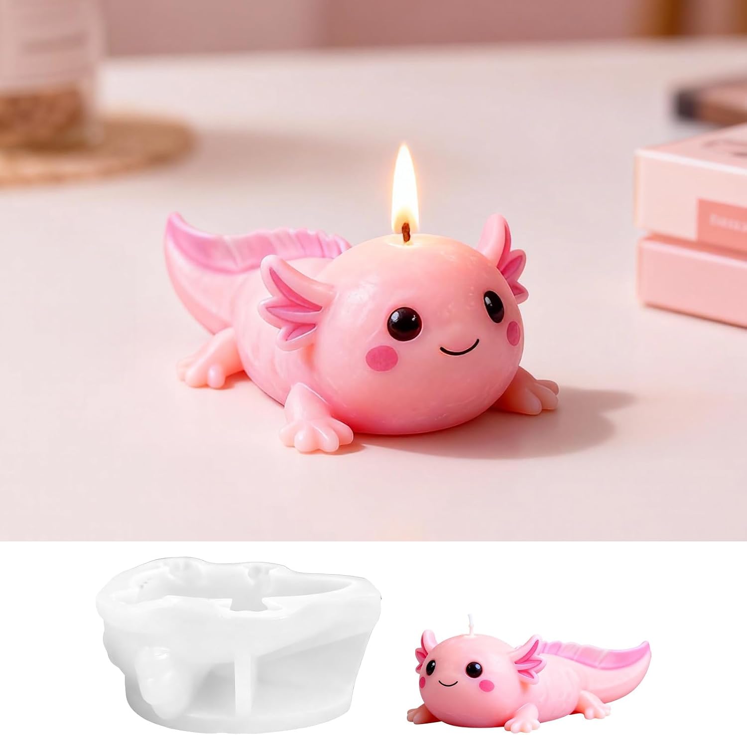 Axolotl Silicone Candle Mold, Animal Candle Mold for Candles Making Resin Casting Aromatherapy Candles Wax, Handmade Wax Soap, Gypsum Clay Home Decoration