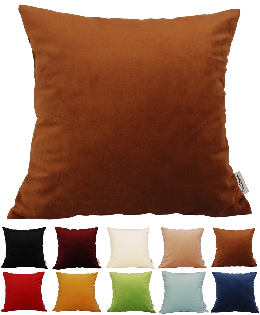 TangDepot 2-Pack Super Soft Velvet Pillow Covers, 20x20 Grass Green — view 46