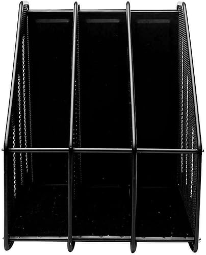 3 ranuras de escritorio titular de archivos de malla negra organizador de escritorio revista titular de archivo organizador vertical de archivos