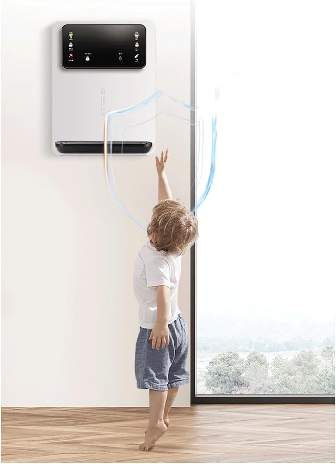 Wall-Mounted Mains Fed Unit Water Dispenser with Electronic Child Lock, Household Adjustable Water Temperature Intelligent Drinking Water Dispenser for,Commercial Canteens,Touch Screen (White)