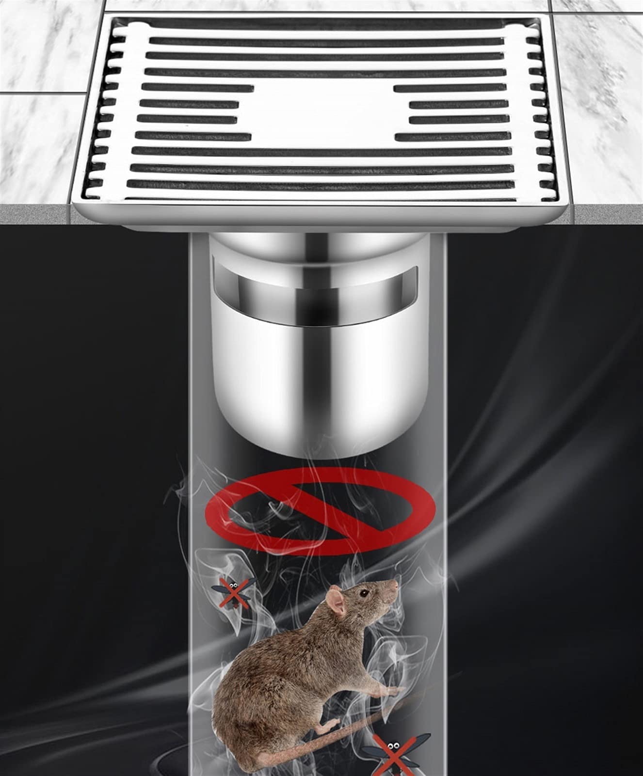 Scarico doccia quadrato in acciaio inox
