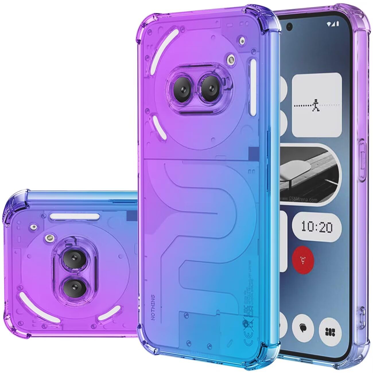 Gufuwo Case for Nothing Phone 2A Case, A142 Cute Case Girls Women, Gradient Slim Anti Scratch Soft TPU Phone Cover Shockproof Protective Case for