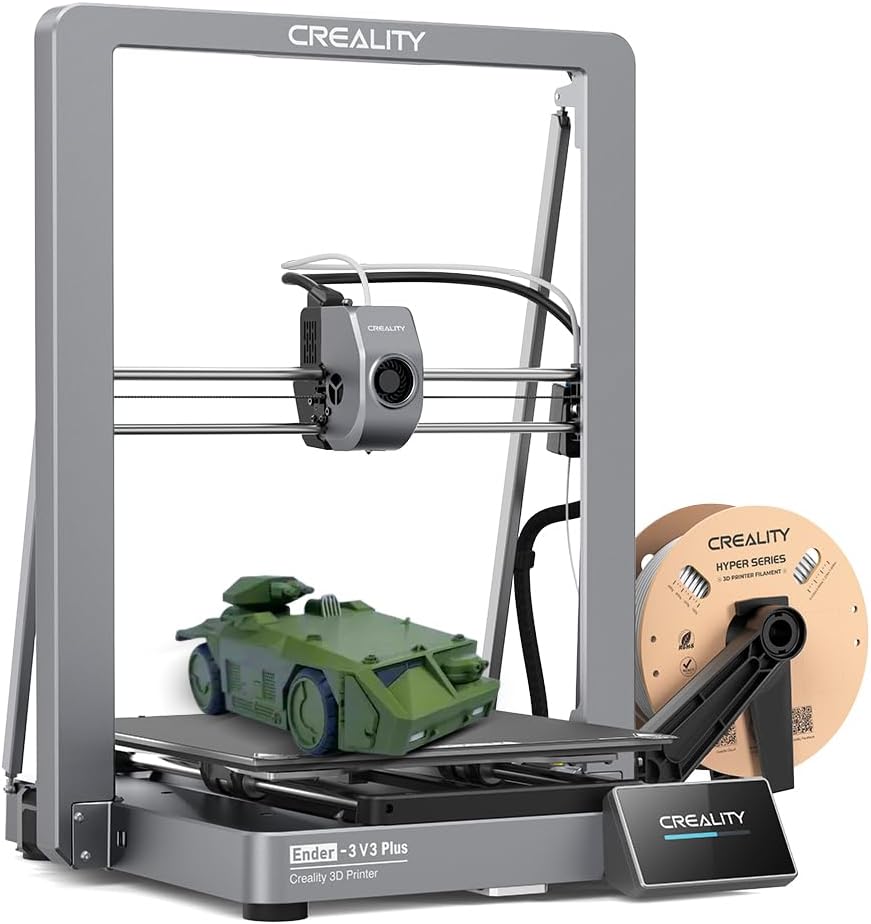 Creality Ender 3 V3 Plus 3D Printer, 600mm/s High-Speed CoreXZ System, 300°C Direct Drive Extruder, Auto Leveling, Dual Y/Z Axis, Tri-Metal Nozzle, Large Build Volume 11.8"x11.8"x13