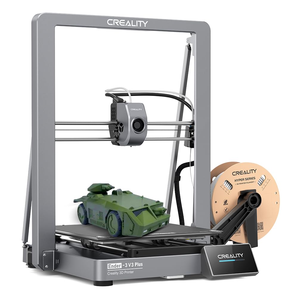 Creality Ender 3 V3 Plus 3D Printer 600mm/s High Speed CoreXZ Structure 300°C Direct Drive Extruder Auto Leveling Dual Y and Z Axis Tri Metal Nozzle Large Build Volume 300x300x330mm