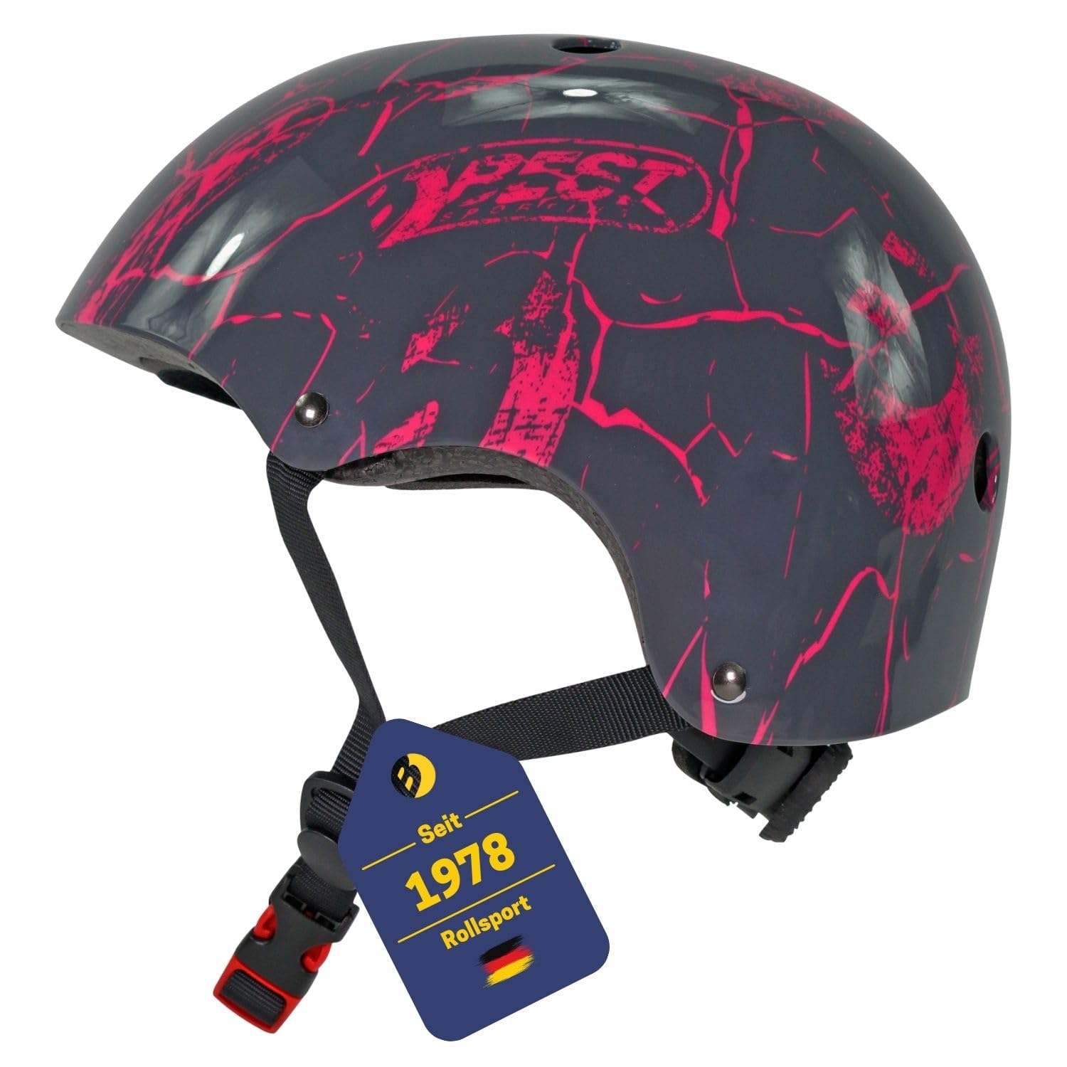 Best Sporting Skaterhelm I hochwertiger Fahrradhelm I Stabiler & stylischer Helm für Kinder, Jugendliche und Erwachsene I stufenlos größenverstellbarer Skatehelm in blau oder pink