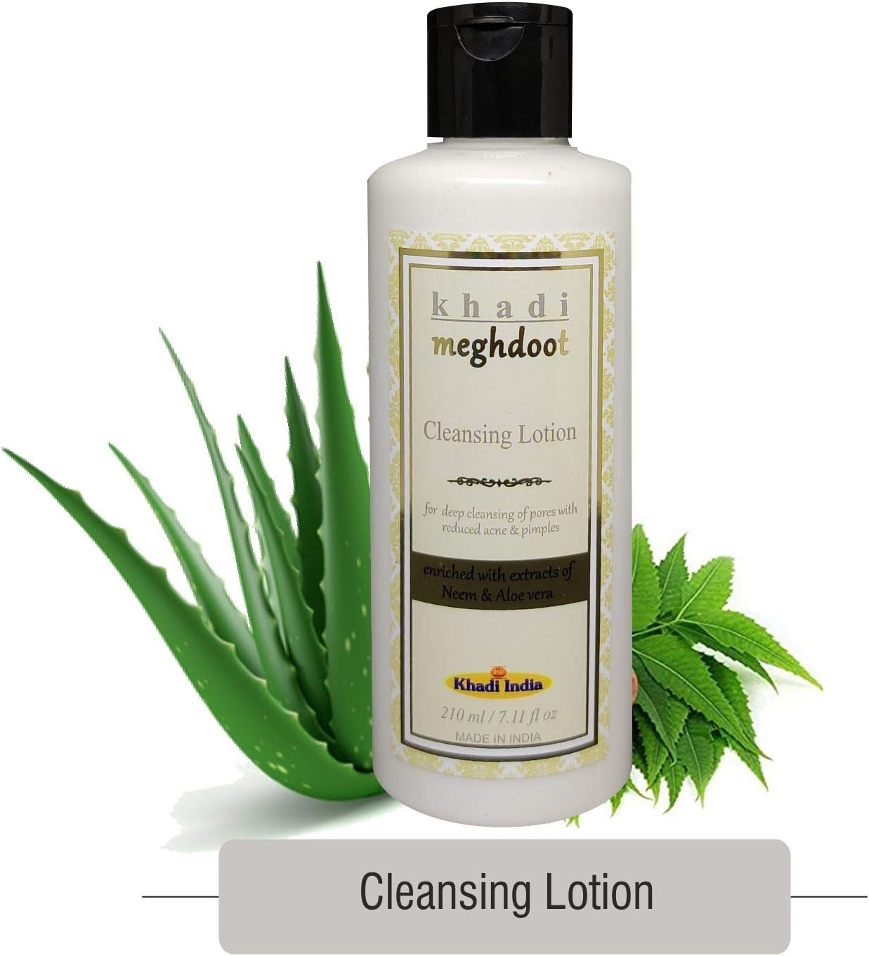 KHADI MEGHDOOT Cleansing Lotion with Extract of Neem and Aloevera (210 Ml)