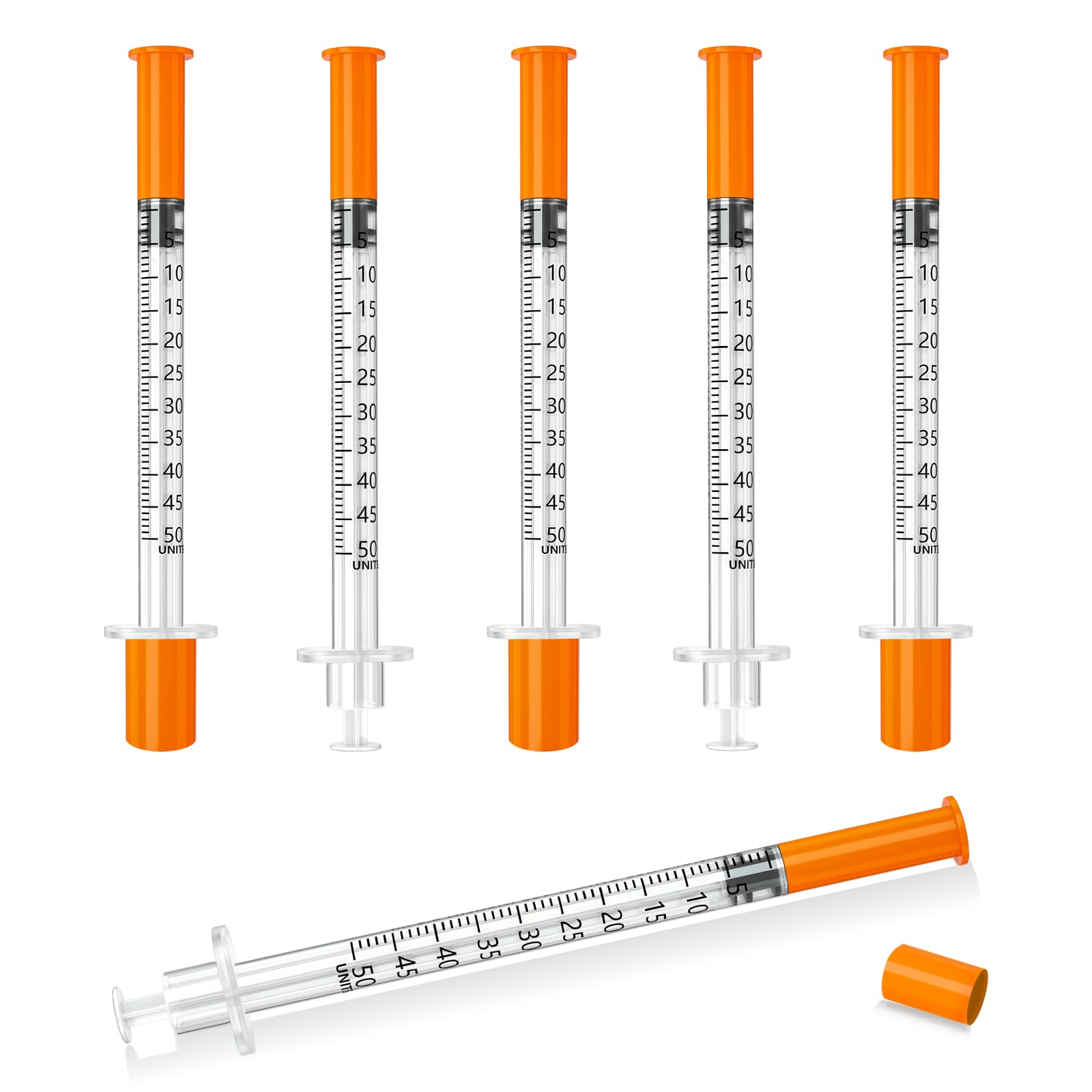 Photo 1 of 0.5ml/cc Syringe 31G 5/16" 8mm, Lab Tools Pack of 100, Disposable Individual Package
