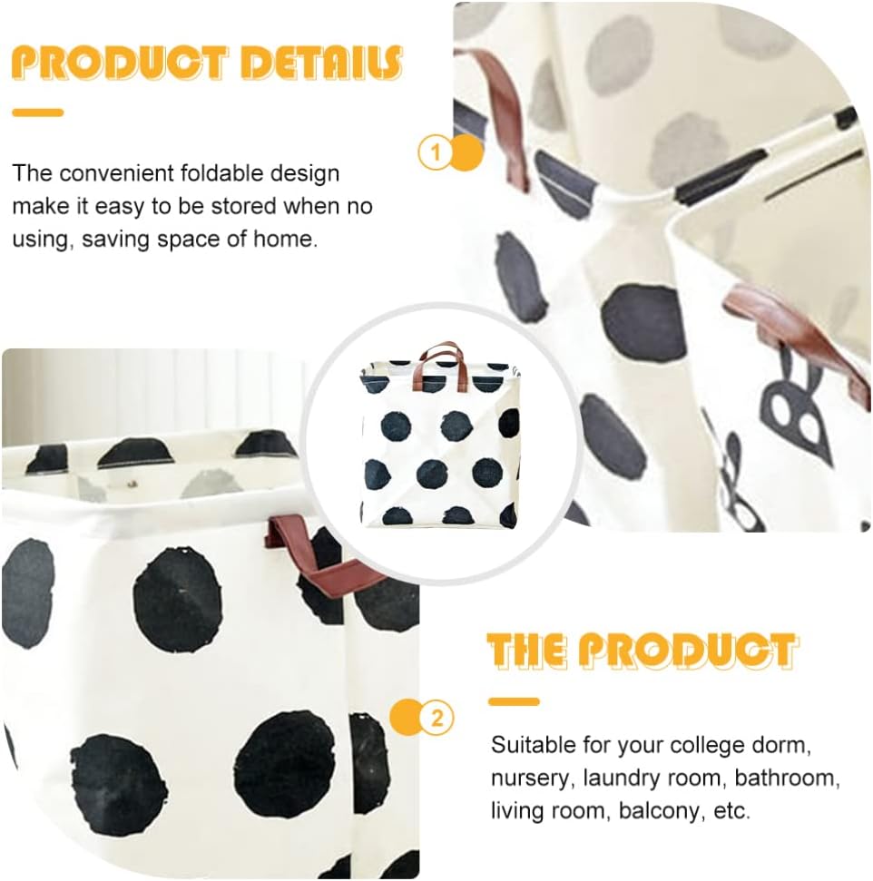 Square Nursery Hamper Storage Bins Canvas Laundry Basket Foldable with Waterproof PE Coating Large Storage for Children, Office, Bedroom, Clothes,Toys