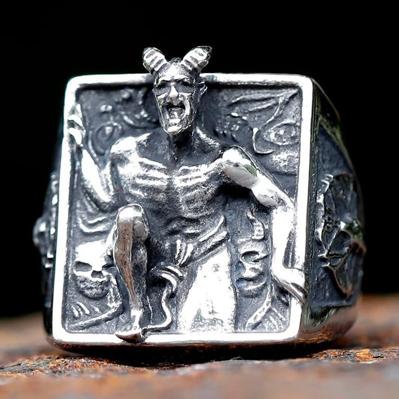 Image of 2023 Skull Ring Cool Evil Death Punk Rock Stainless Steel Rings Aly Style Jewelry