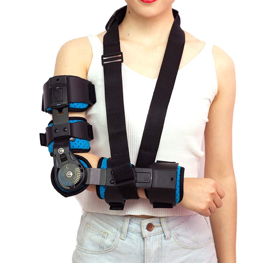 Férula Articulada para Codo con Cabestrillo, Soporte Estabilizador Ajustable para Codo Y Recuperación De Lesiones De Brazo para Hombres Y Mujeres.
