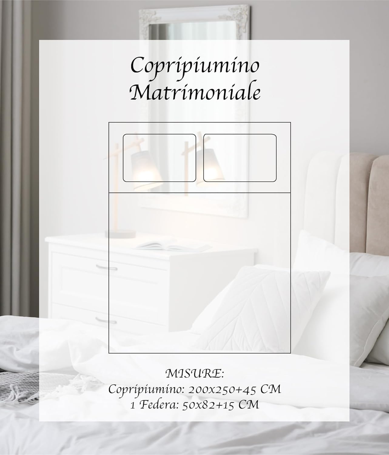 GLHOME Copripiumino Matrimoniale in Morbido Cotone con Stampe Moderne - Parure Copri Piumino 100% Made in Italy - Parure Copri Piumone Sacco e 2 Federe con Stampa - Foglie