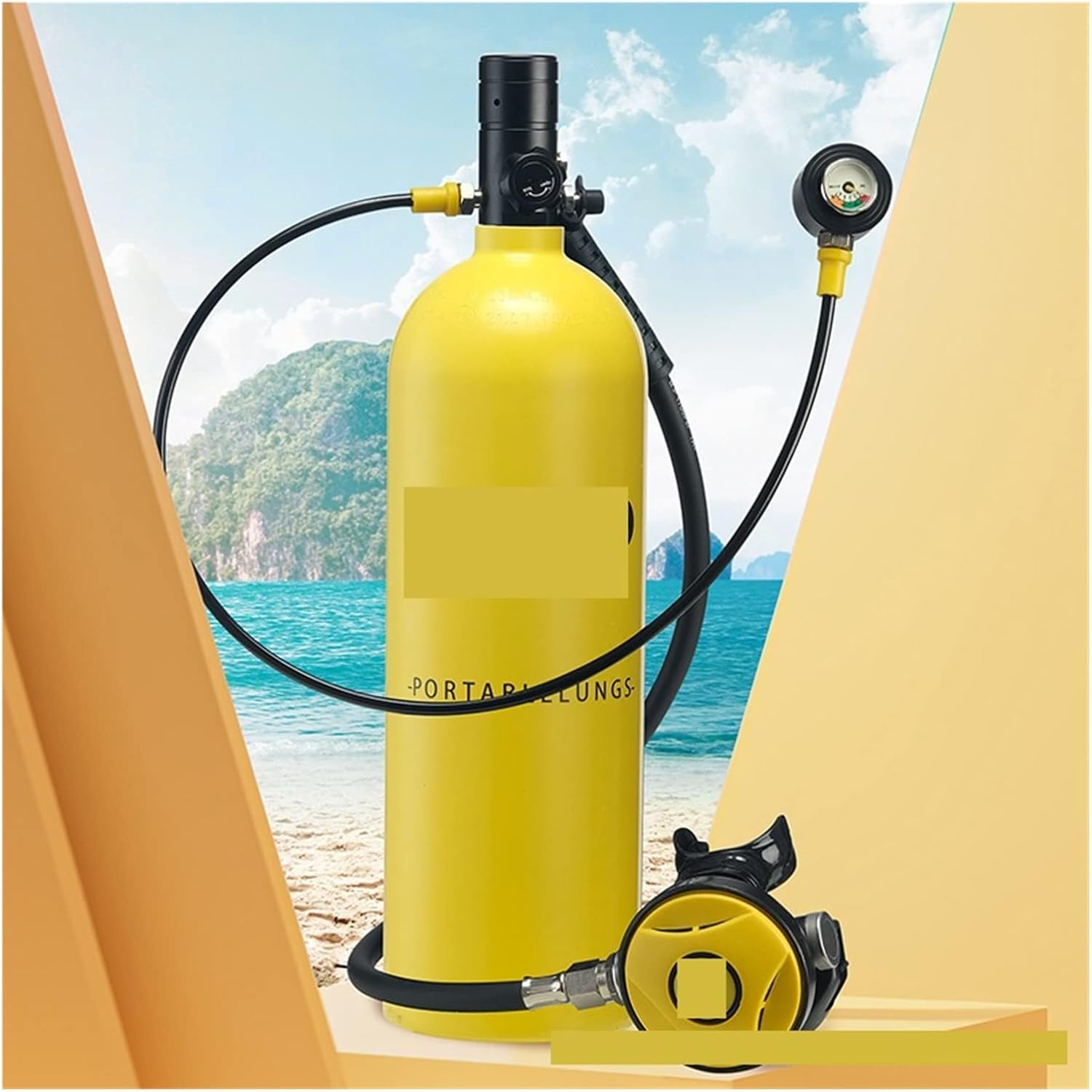 Scuba Tank Kit, 2L Diving Snorkeling Equipment Residual Pressure Gauge for Underwater Work/Underwater Recreation