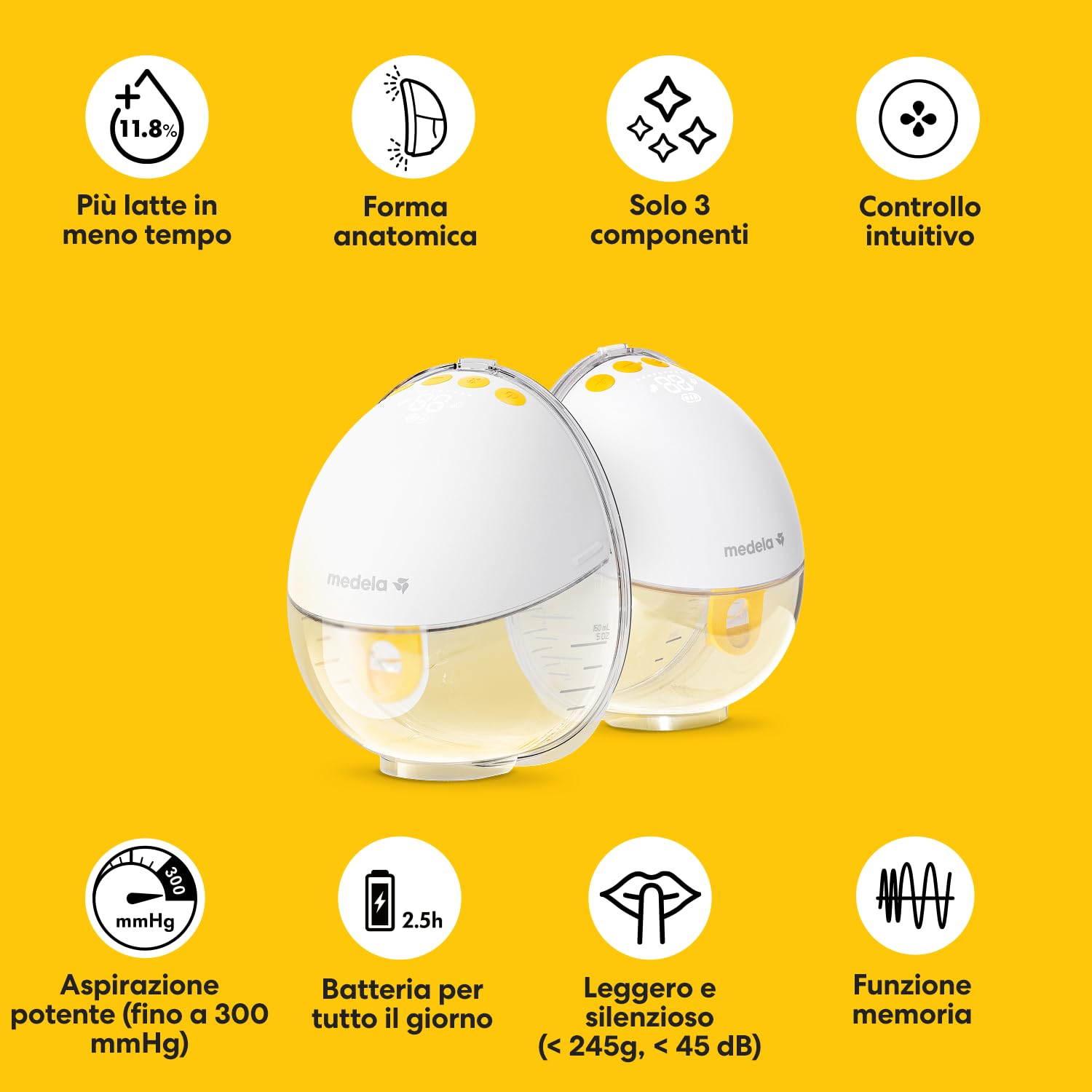 Medela Motion InBra Tiralatte elettrico indossabile + Borsa per la Conservazione – Altamente efficiente, progettato per garantire prestazioni affidabili e massimo comfort. Facile da usare e discreto