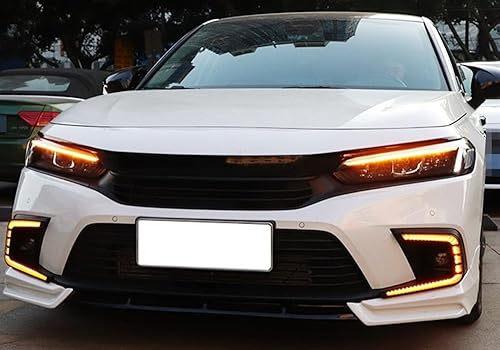 Miniatura 8 de iJDMTOY OE-Fog Bisel Reemplazar Switchback Luces LED de circulación diurna compatibles con Honda Civic Sedán 2022 en adelante, LED DRL blanco,