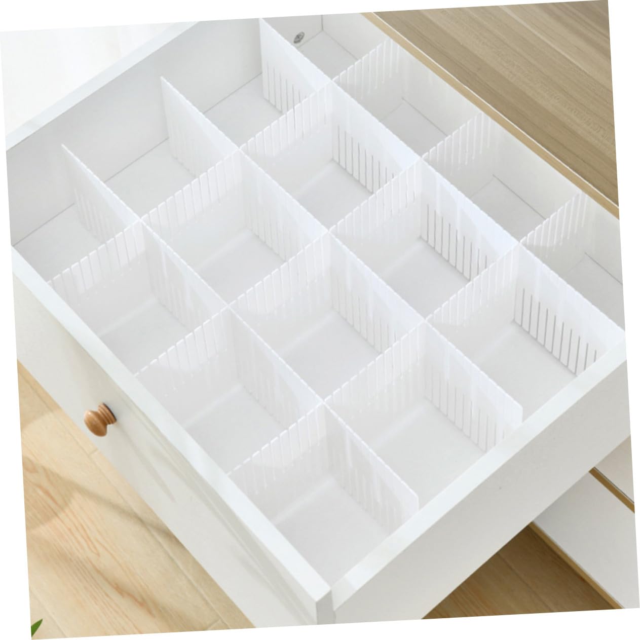 TOYANDONA Divisori per Cassetti in Plastica 10 Pezzi, Organizzatore per Armadio Combinazione Libera, per Biancheria e Calzini in Casa