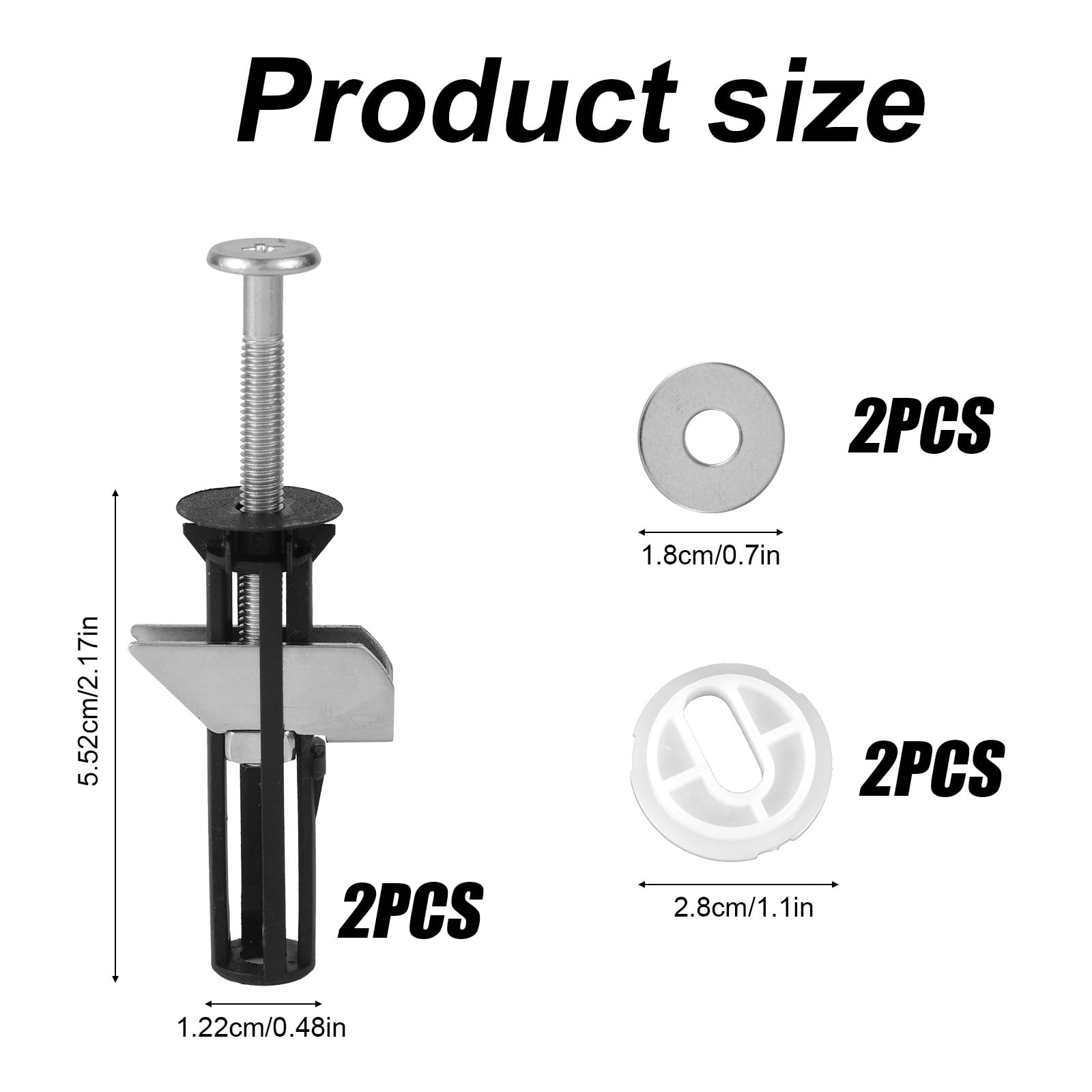 Kit De Boulons Universels Pour Siège De Toilette QEXUJOW - 6 Pièces - Acier Inoxydable - Anti-Dérapant