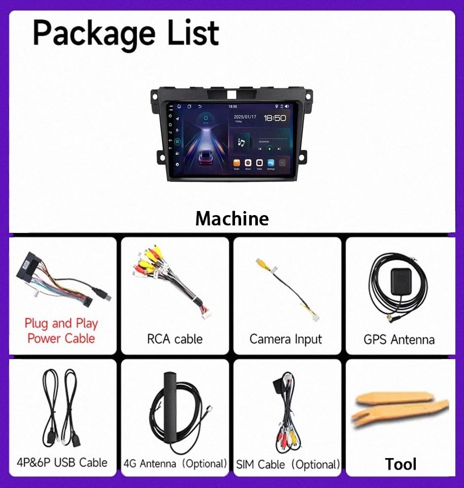 Autoradio para Mazda CX-7 con Car Play Android Auto GPS Bluetooth Pantalla 4 Nuclear 6