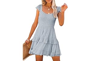 Flowy Babydoll Dress for Teens: Stylish Light Blue Magic