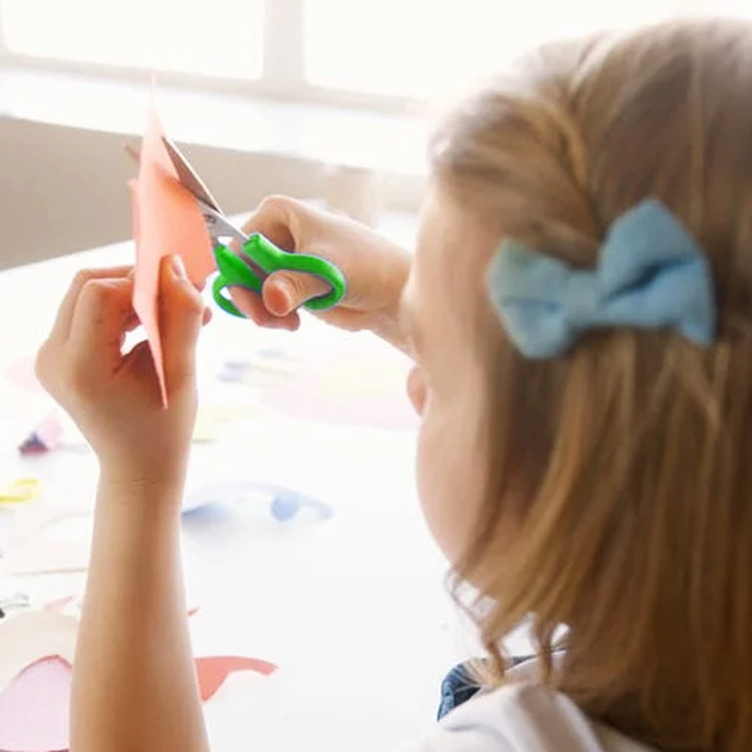 10 PCS Forbici per Bambini, Plastica Colorata con Scala per Studenti Artigianato Fai-Da-Te (5 Colori)