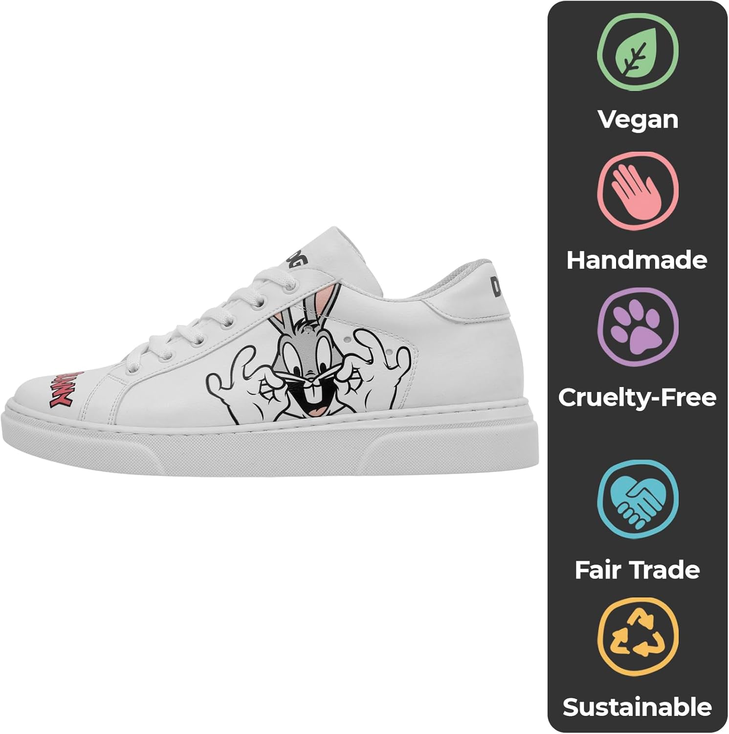 DOGO White Sneakers for Women - Handmade Women's Fashion Sneakers, Vegan Leather and Unique Design, Comfortable Shoes for Women, Ace Sneakers - Image 4