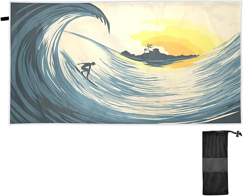 Toalla de playa Surfer at Sunset  Toallas de viaje superabsorbentes de gran tamaño  Toalla ligera y compacta de secado rápido para natación, disponible en Yaxa Venezuela
