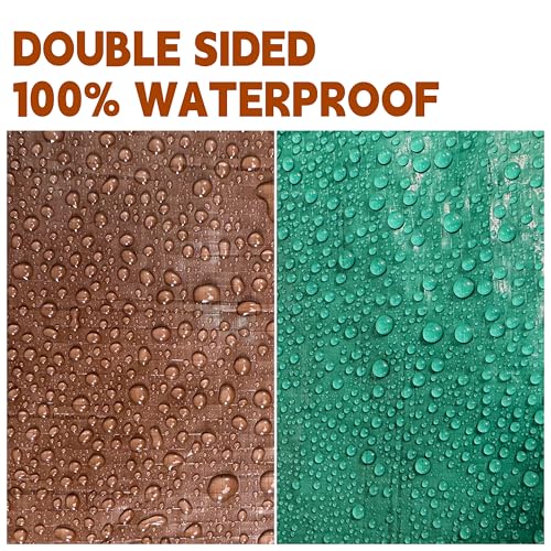 Tarp-5x7-ft-100-Waterproof-7mil-Durable-Grommets-and-Reinforced-EdgesUv-ResistantGreenBrown-TarpEmergency-Rain-ShelterOutdoor-Cover-and-Camping-Use-by-MVPNET