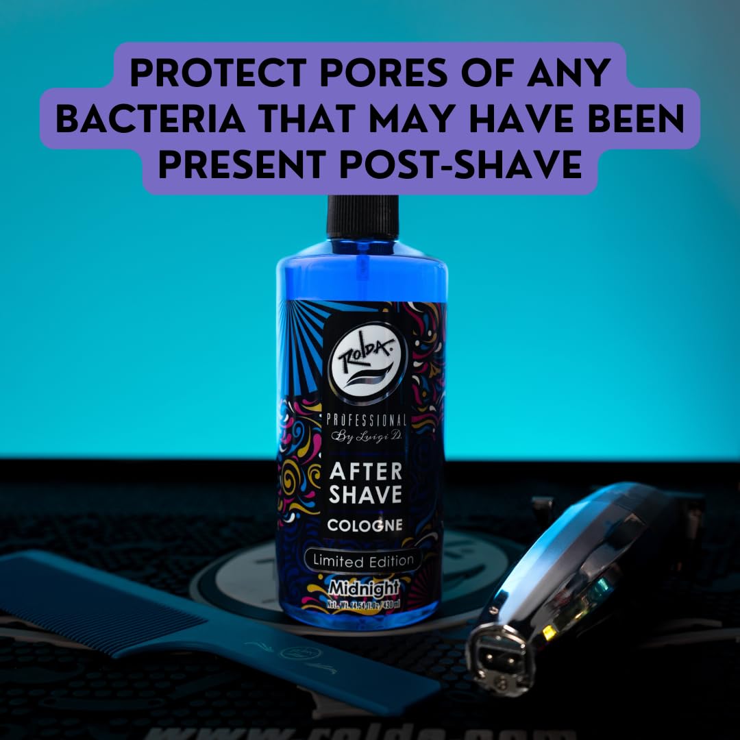 Midnight After Shave Tonic Colonia para hombres – Spray tónico para después del afeitado, calma la irritación, ayuda a curar y limpiar áreas afeitadas, fragancia masculina (14.54 onzas | 14.5 fl 4