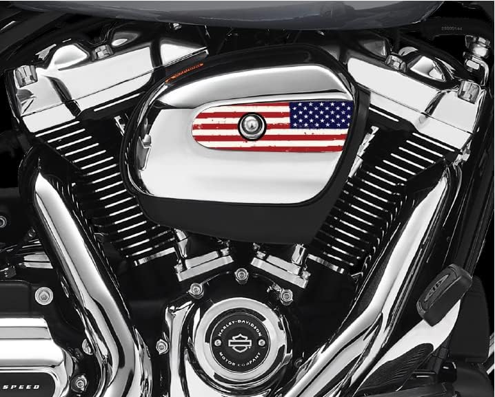 Miniatura 2 de Funda para filtro de aire con bandera estadounidense de Kustom Cycle Parts. Sustituye el inserto de Harley Davidson M8  107.