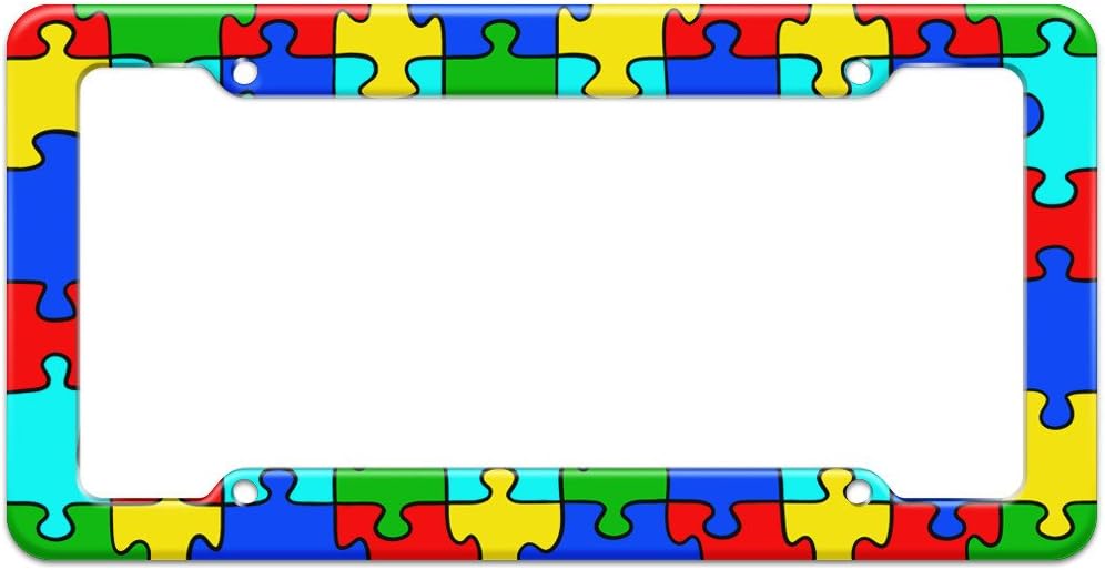 Graphics and More Blank Autism Awareness Puzzle Piece Pattern License Plate Frame