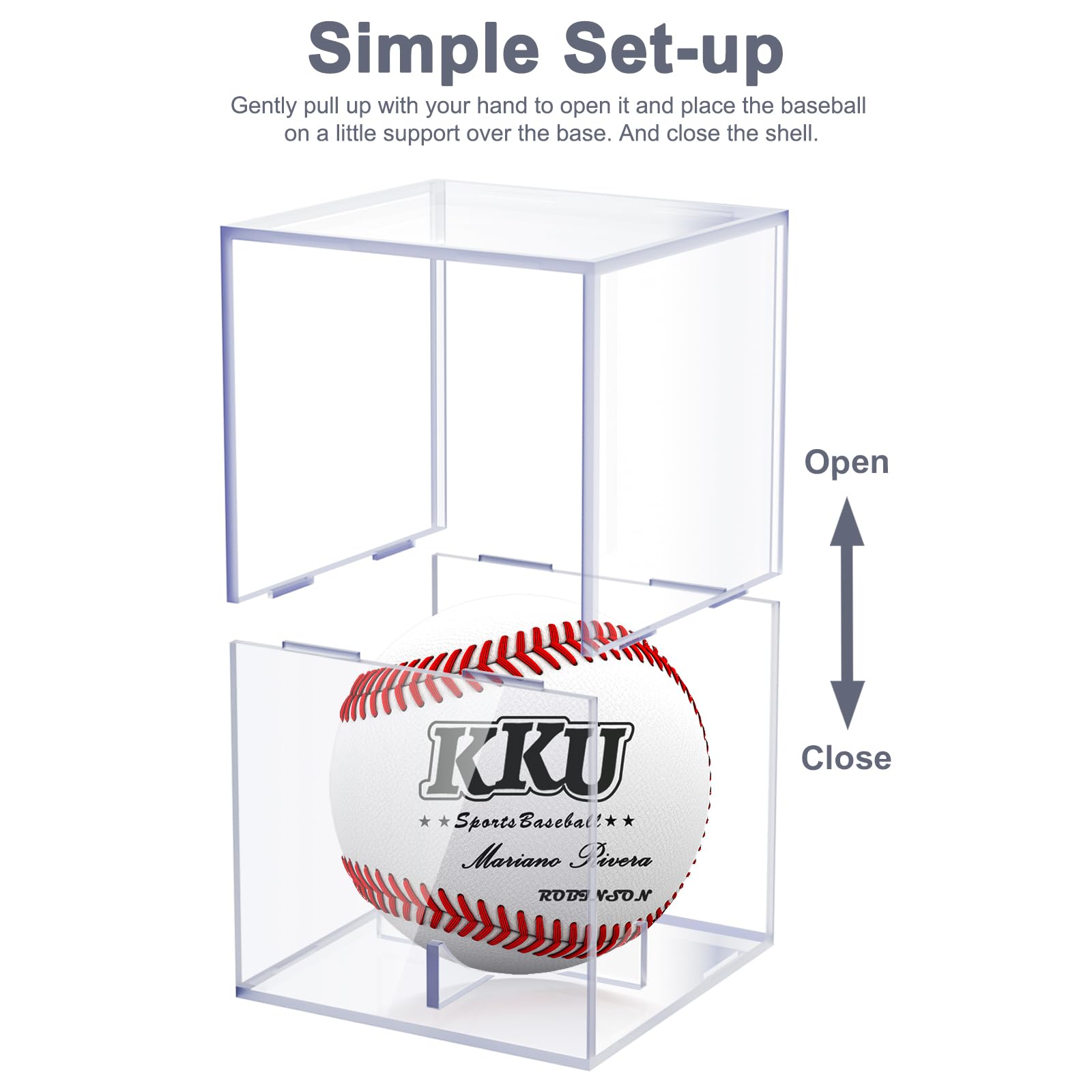 KKU Acryl Baseball-Vitrine – Staubdicht, UV-geschützt, Mit Schwarzer Basis Für Signierte Bälle
