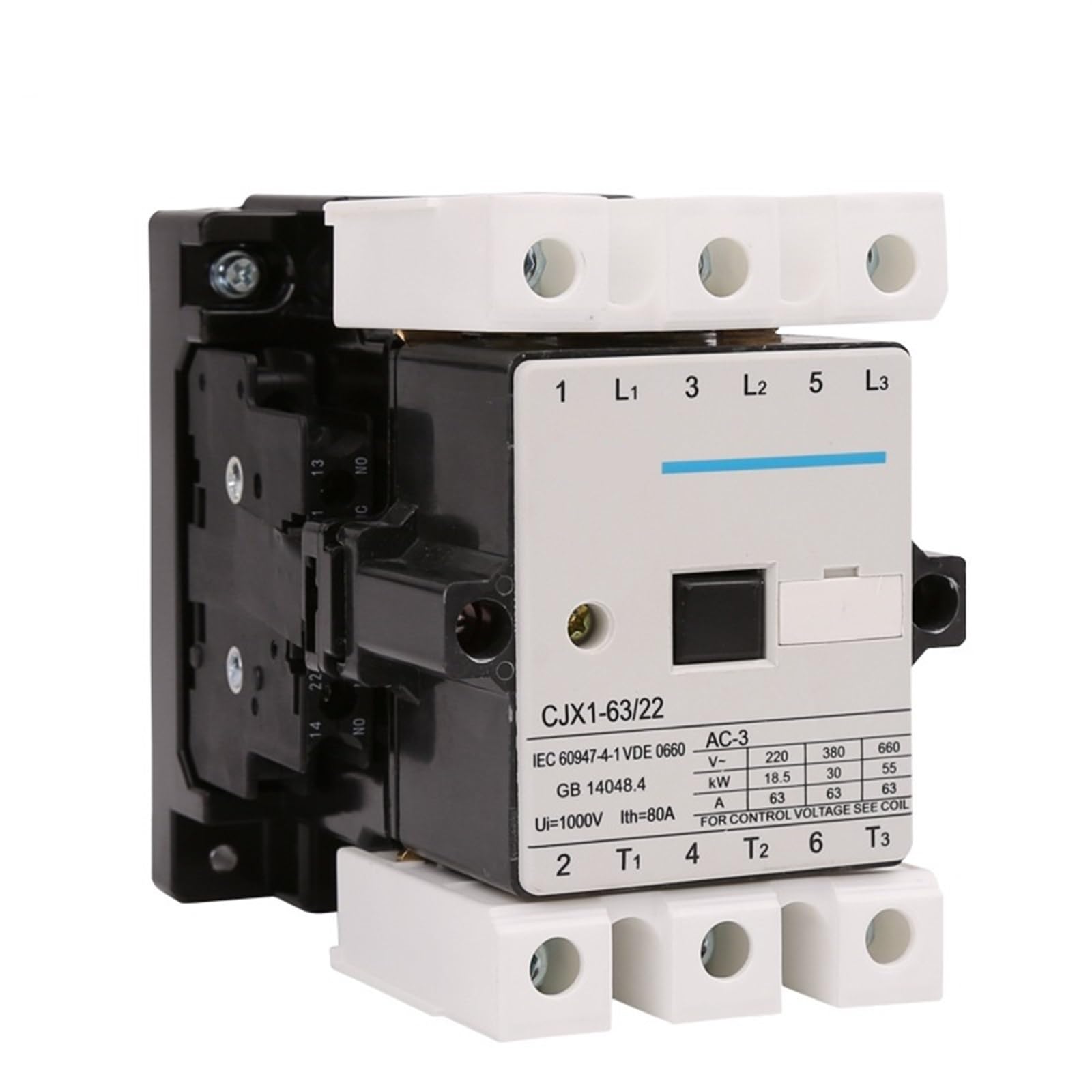 Contactor de CA CJX1-63/22 24V/36V/110V/220V/380V contactor trifásico(24V)