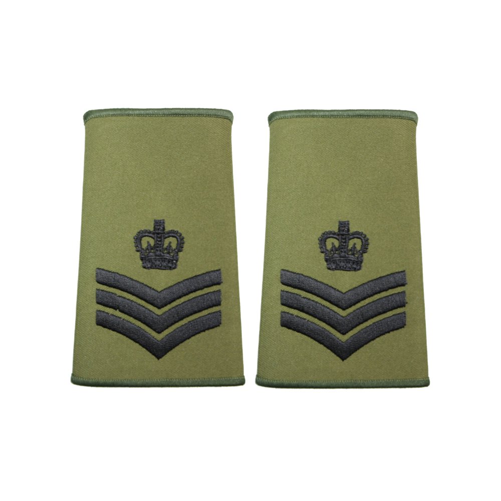 Epic Militaria British Army Olive Green Rank Slides (Staff/Colour Sergeant)