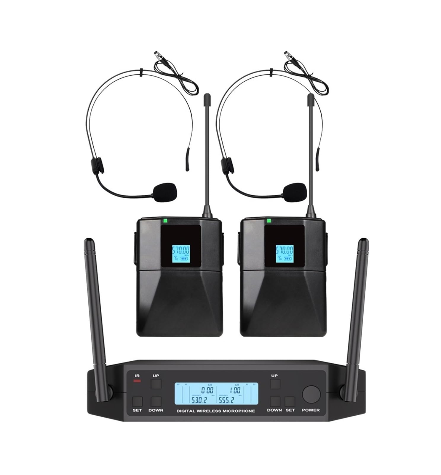 Bezprzewodowy Mikrofon Krawatowy GD1.4 UHF Profesjonalny Klips Do Zestawu Słuchawkowego Mic Bodypack Regulacja Częstotliwości 50M Na Imprezę Czysty OdbióR DźWięKu(2Headset-)