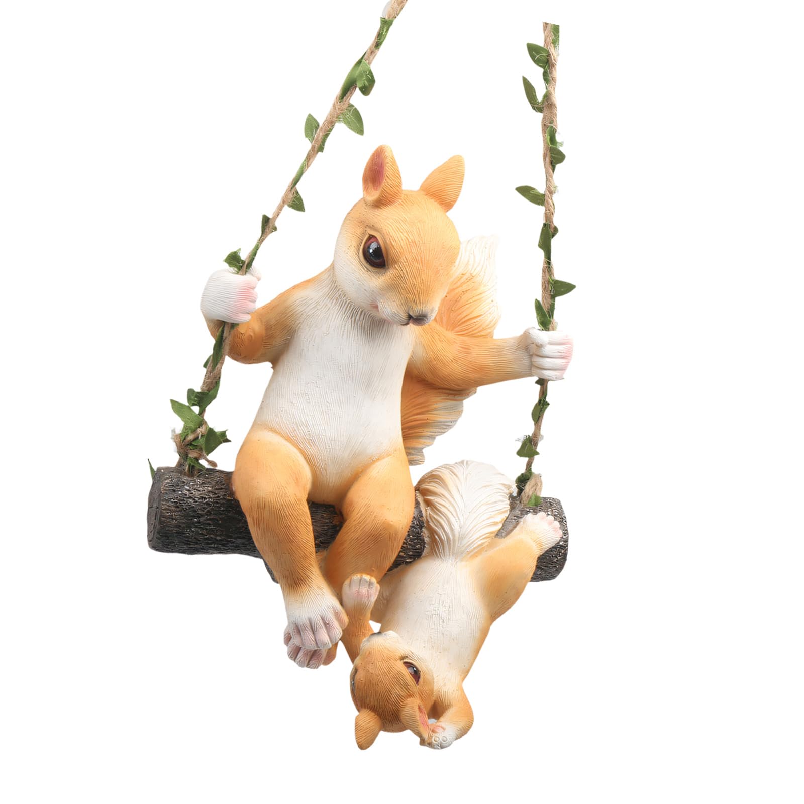 JTQYFI Resin Swing Squirrel Garden Statue Hanging Sculptures Lovely Animal Figurines Housewarmings Gift Home Decors Resin Swing Statues