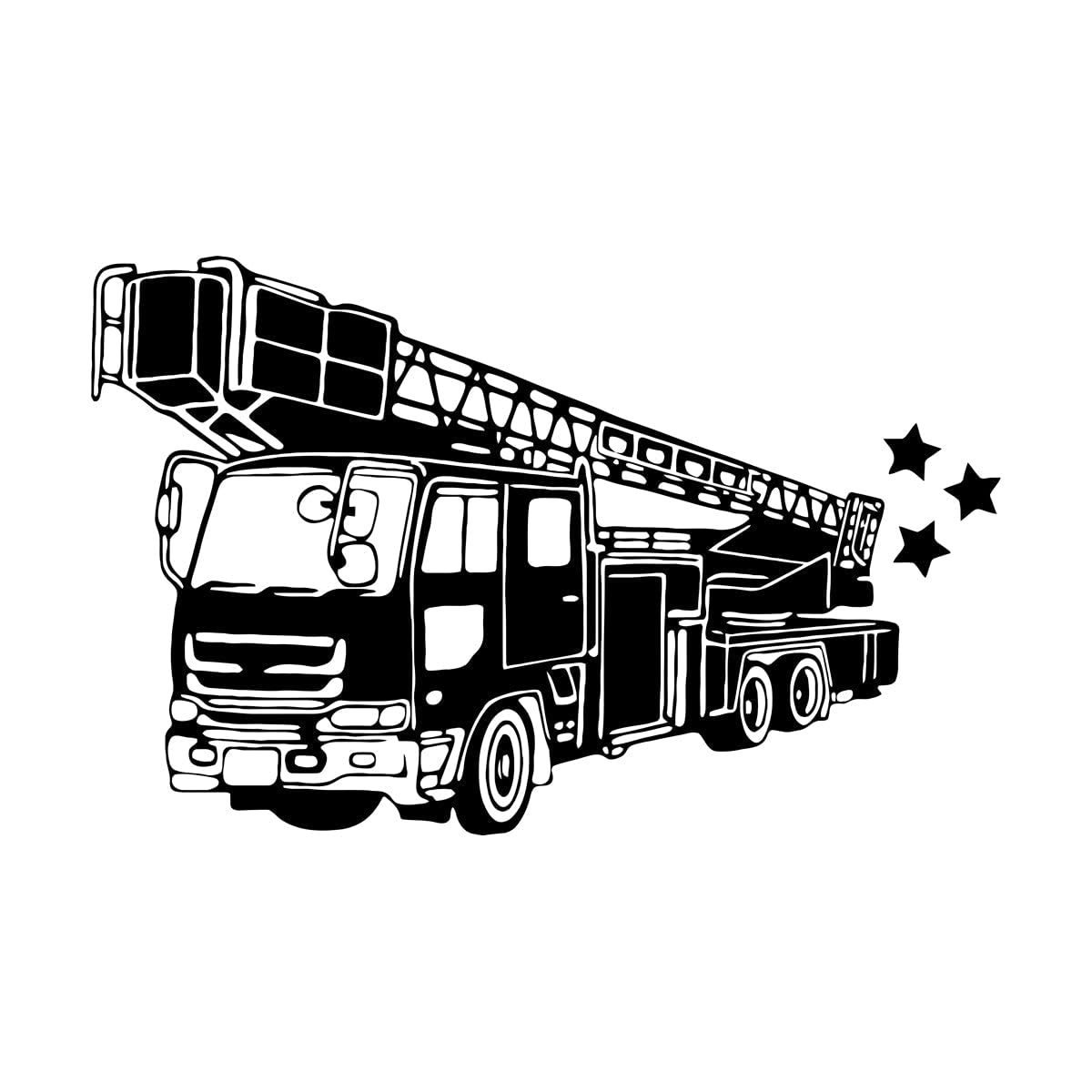 Firetruck Wall Sticker Cartoon Fire Hydrant Car Vehicle Wall Nursery Interior Wall Decal Children Room Home Decoration Small - 36x57cm — image 1