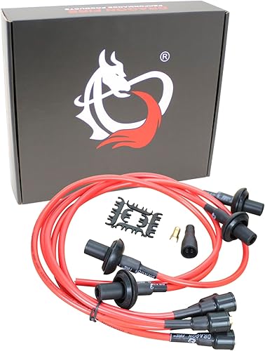 AIP Electronics Dragon Fire Race Series - Juego de cables de encendido de alto rendimiento compatible con Volkswagen Beetle GHIA Thing Bug and