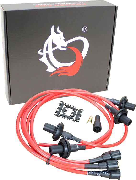 AIP Electronics Dragon Fire Race Series High Performance Ignition Spark Plug Wire Set Compatible with 1950-1979 Volkswagen Beetle GHIA Thing Bug and Transporter OEM Fit PWJ114