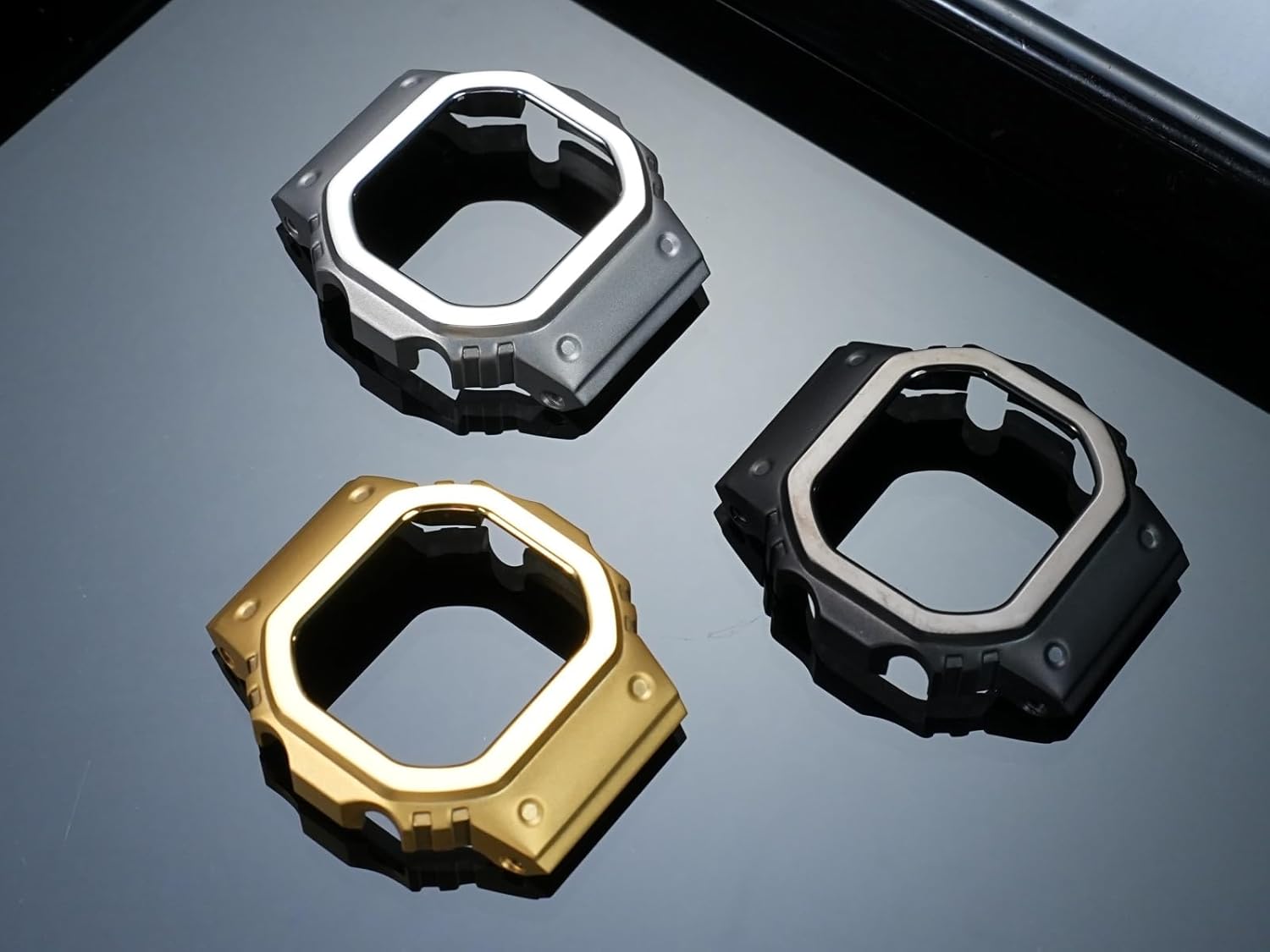 Compatible with G-SHOCK Casio Silver Square 3459 GMW-B5000 Series Case and Strap Accessories, Lightweight Titanium Alloy Set
