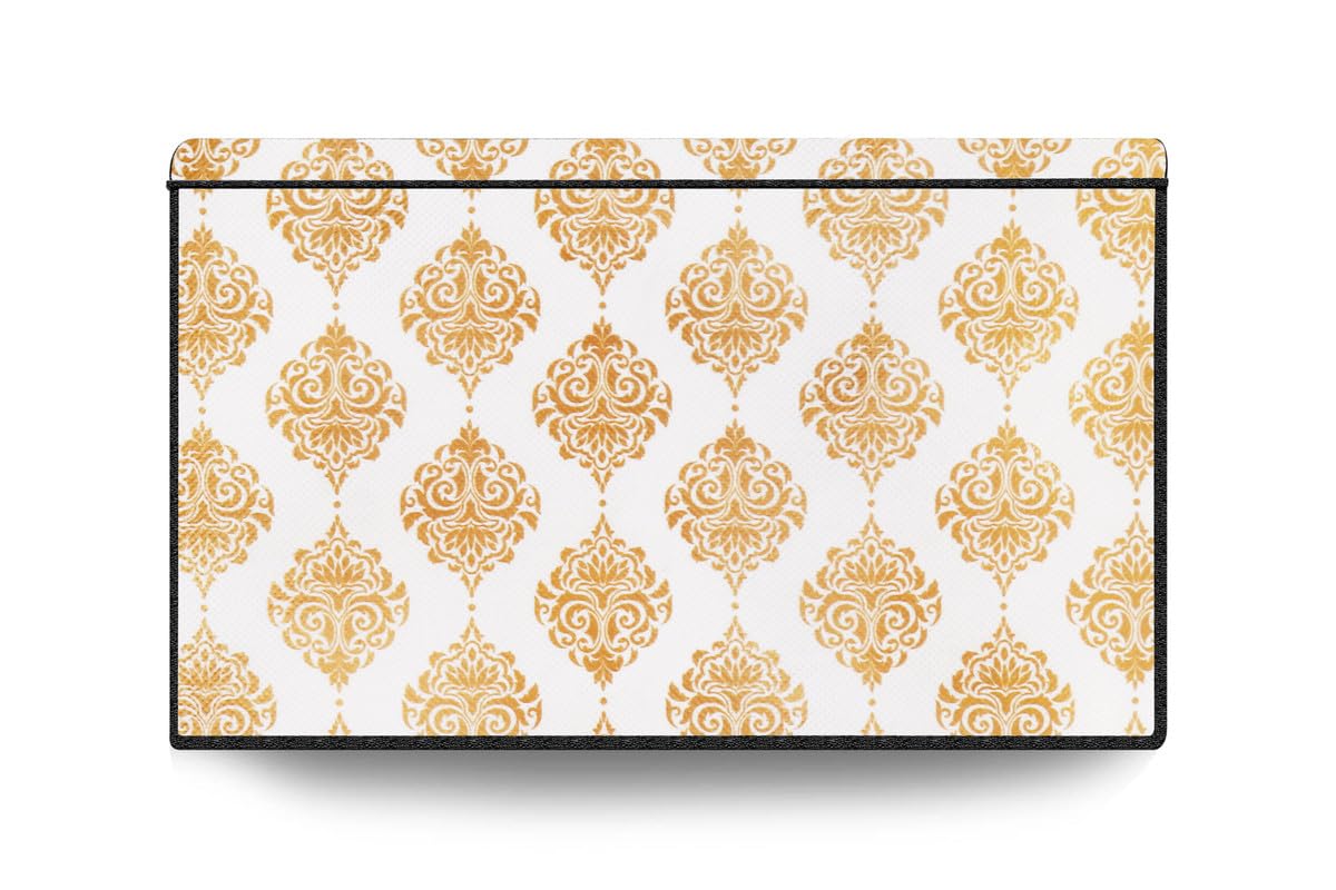 PVC Printed LED TV Cover 50 Inch, Waterproof and Dustproof Cover with Transparent Polythene Layer Suitable for All Brands Led Tv (Dmass Gold)-image-17