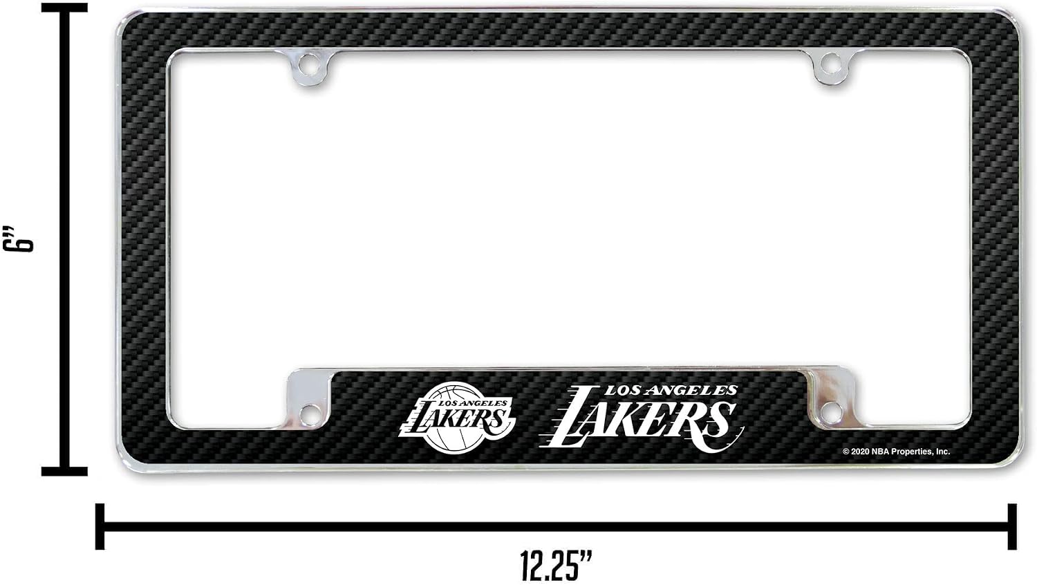 NBA Basketball Primary 12" x 6" Chrome All Over Automotive License Plate Frame for Car/Truck/SUV
