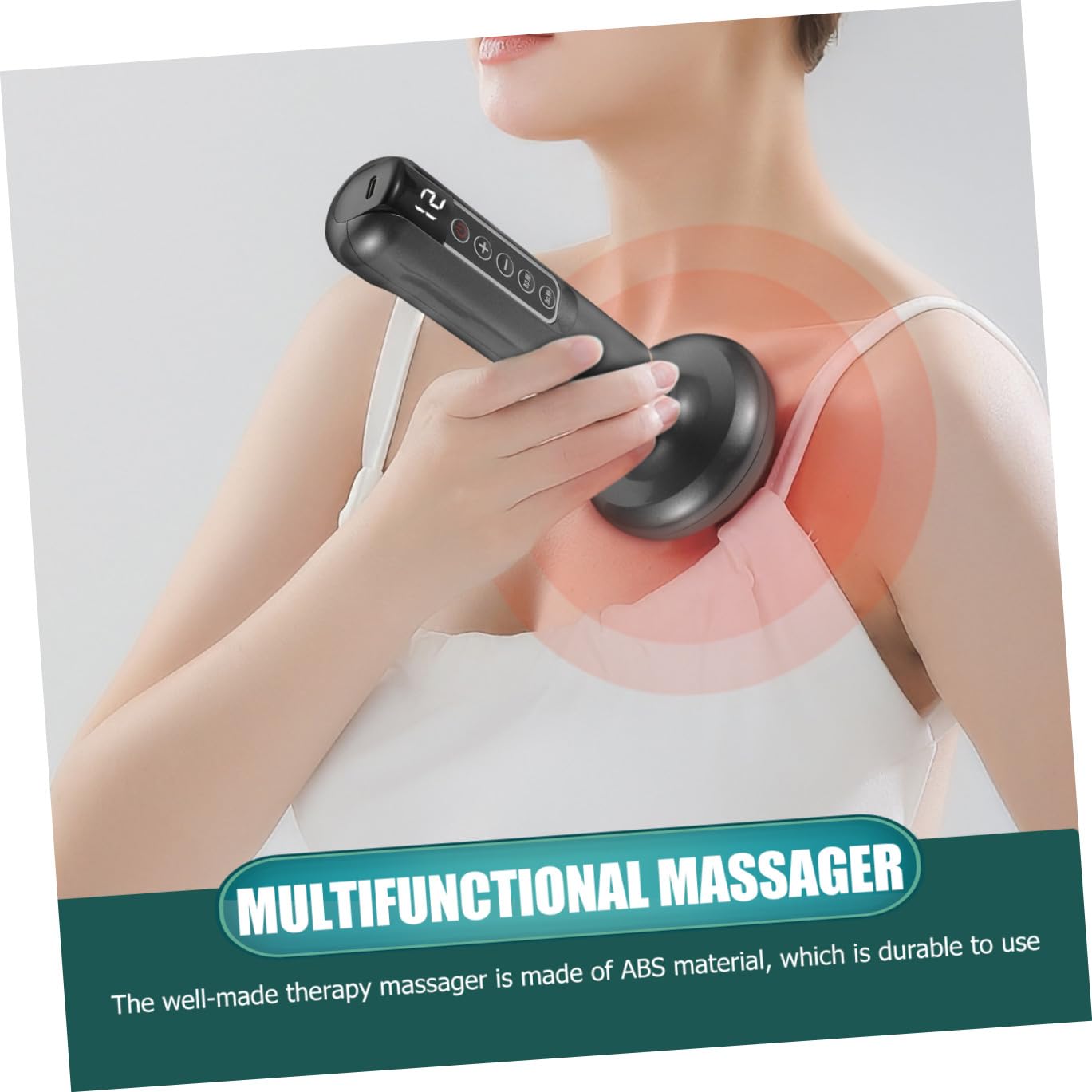 Mipcase Instrumento de Raspado Multifunción Eléctrico Ventosas Abs, Masajeador Portátil para Cuello y Cintura, 12 Modos y Succión de Presión Constante