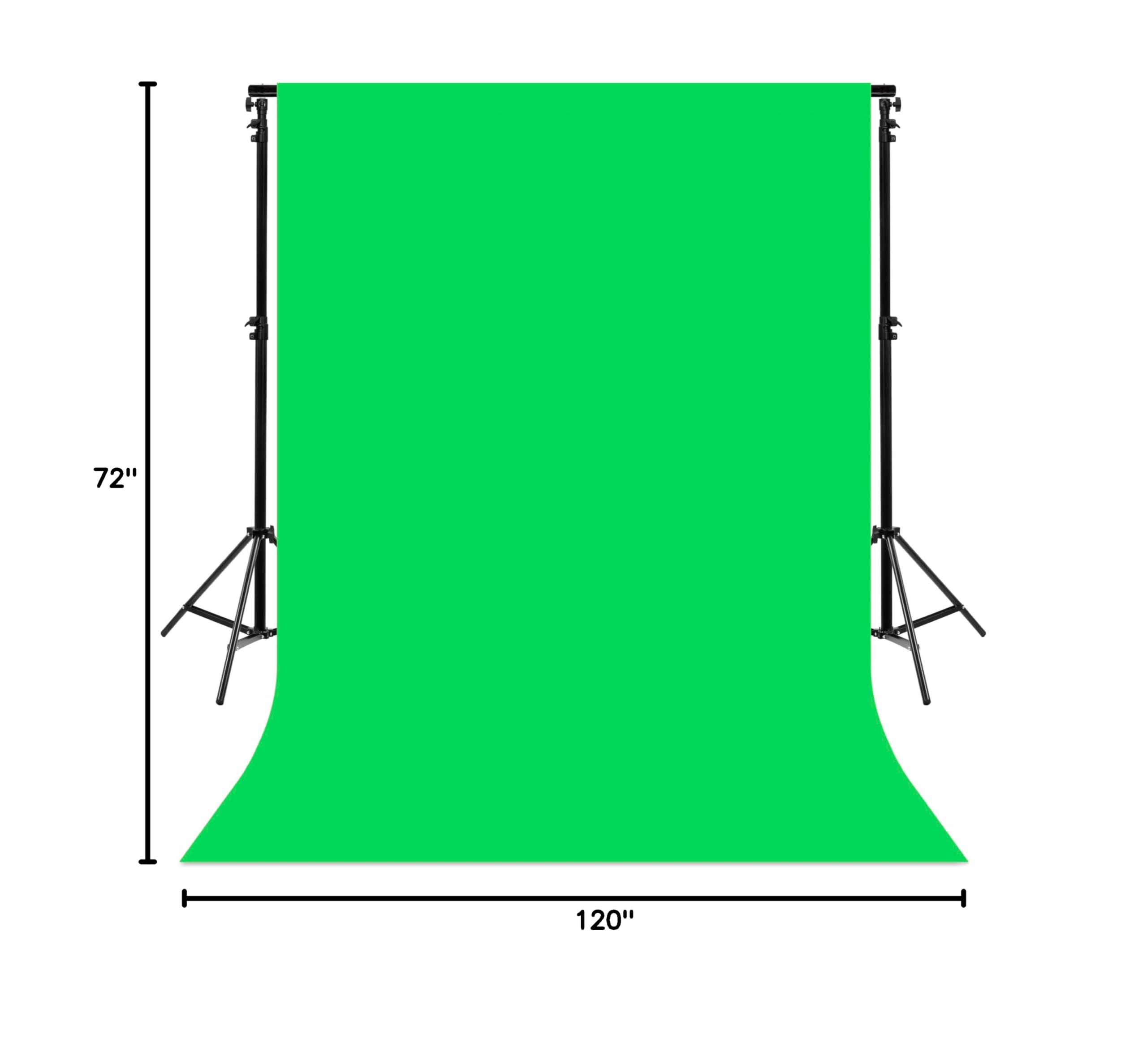 Prism 100% Cotton Extra Thick Professional Video Green Screen Backdrop 5x9 ft, Brushed for Low Light Reflectance and Bleed Through, Sustainable Organic Cotton Muslin with No Microplastic Shedding
