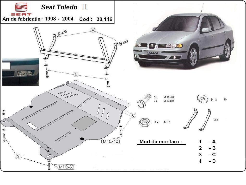 Protección de motor metálica compatible con Seat Toledo 2.