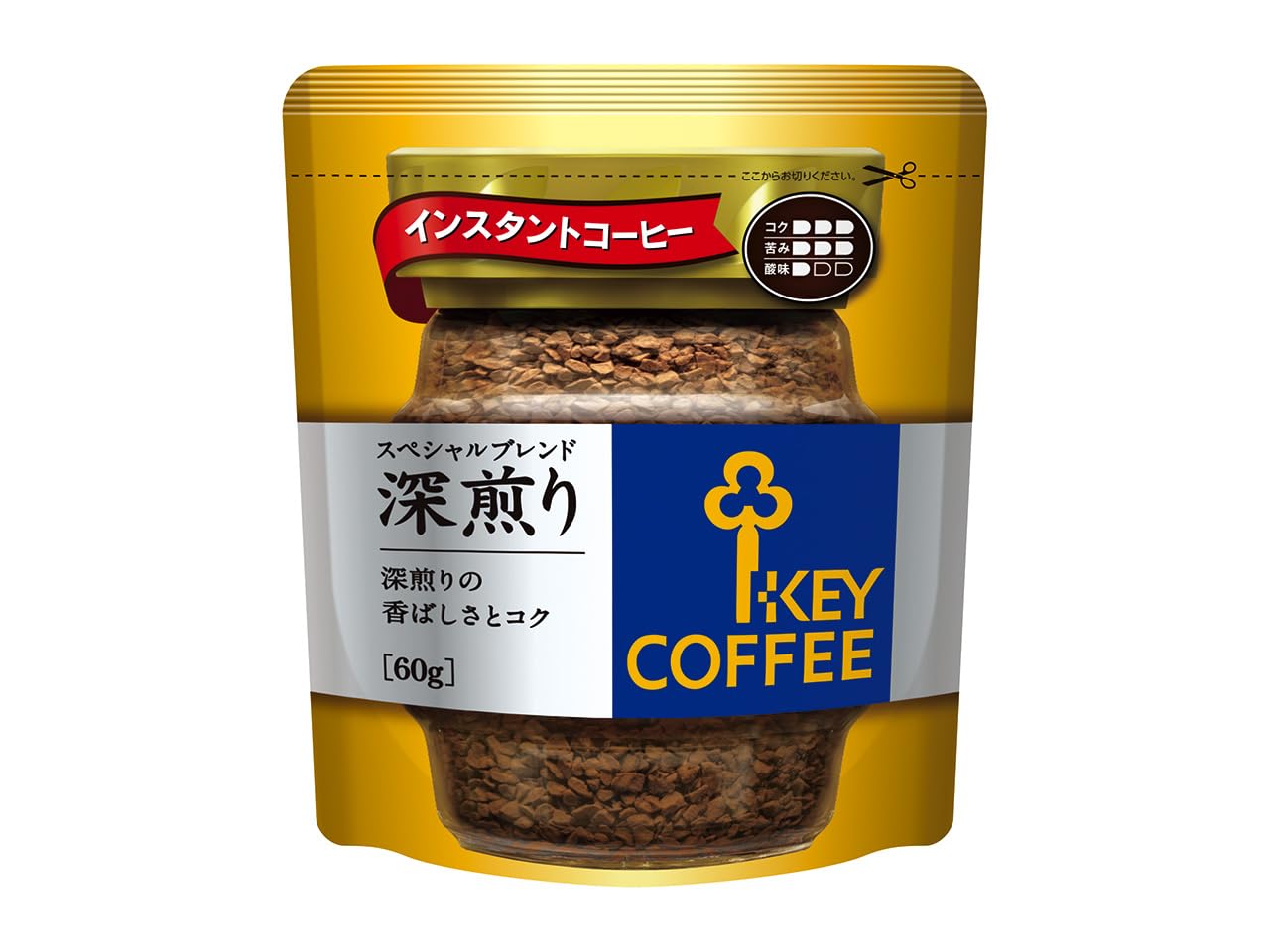 キーコーヒー インスタントコーヒー スペシャルブレンド 深煎り 袋・詰め替え用 60g×4袋