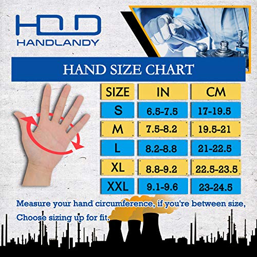 Image of HANDLANDY Mens Work Gloves Touch screen, Pack of 6 Pairs Flexible Breathable Utility Gloves (Extra Large, Grey (6 pairs))