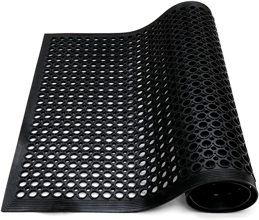 Kempf Anti Fatigue Drainage Rubber Mat 3' X 5', Restaurant