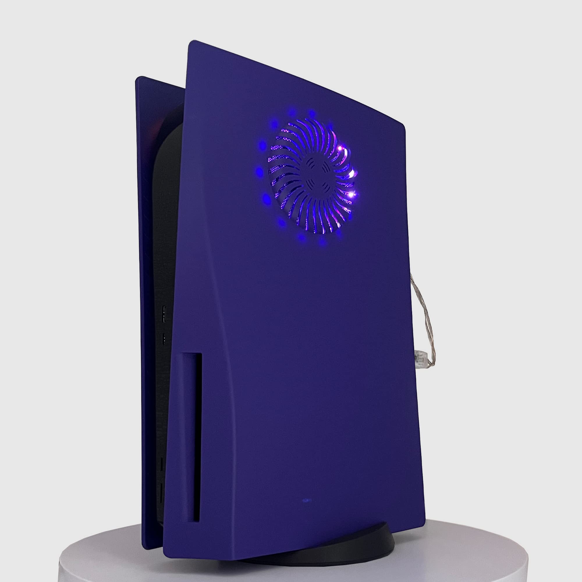 Placche con striscia luminosa RGB DOBEWINGDELOU 400+ effetti LED Anello luminoso Console Cover con prese d'aria di raffreddamento per Disc Edition decorazione Accessori Viola