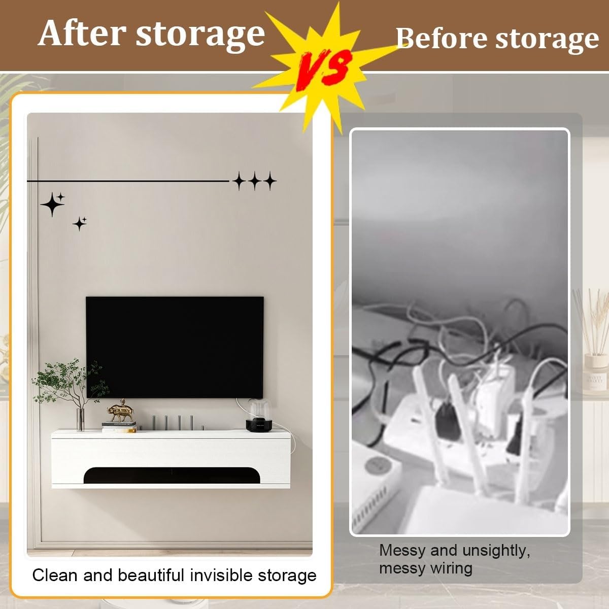 mobile TV Console multimediale moderna a parete con supporto TV galleggiante con spazio for camera da letto, soggiorno con spazio for riporre gli oggetti(Gray,100 * 15 * 21cm)