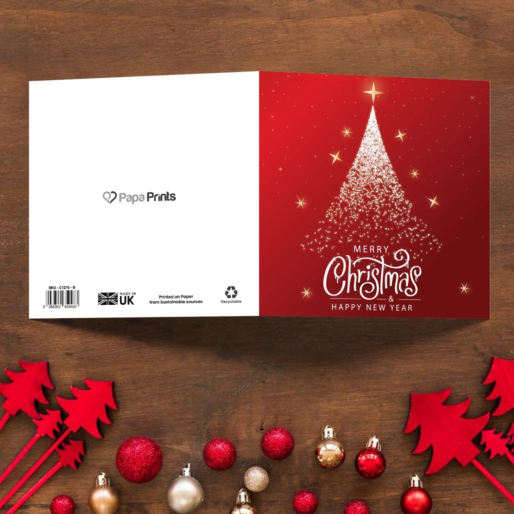 Christmas Cards Pack of 24 Red Theme Luxury Xmas Cards Packs (145 x 150 mm) Pack of Christmas Cards with Envelopes Perfect For Seasonal Gifts - Image 2