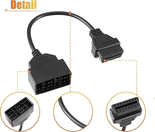 Miniatura 6 de X AUTOHAUX OBD1 22-Pin a OBD2 16-Pin Herramienta de diagnóstico Adaptador Cable conector para Toyota